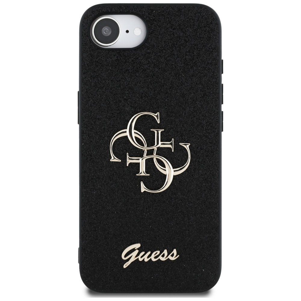 Etui Guess Fixed Glitter Big 4G do iPhone 16e czarny